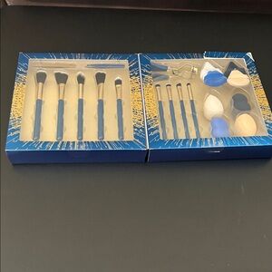 Blue Makeup Brush and Sponge Set